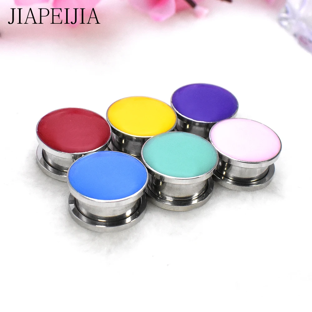 3-30mm Stainless Steel Ear Gauges Tunnels and Plug Pure Color Ear Expander Studs Stretching Body Piercing Jewelry