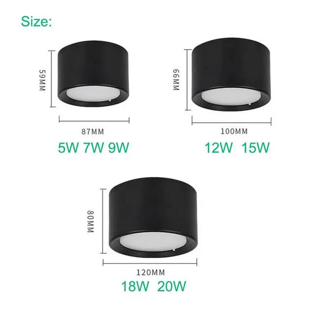 Nordic Modern Surface Mounted Downlight LED Ceiling Light Spotlight Three Light Color Conversion LED Downlight Indoor Lighting 4