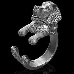 1PCS new fashion Golden Retriever Ring free size cartoon animal dog  Ring jewelry for pet lovers