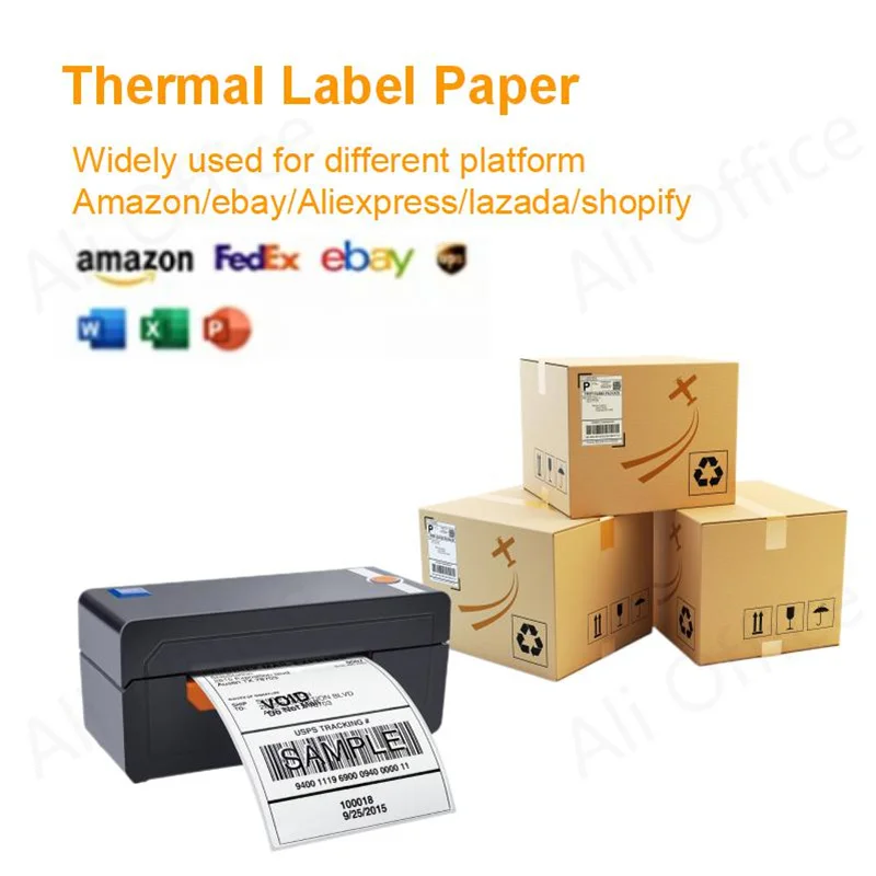 4 inch Thermal Shipping Label for Thermal Label Printer 4x6 100x150 Sticker for Zebra Label Maker Barcode DHL UPS Shopify Label