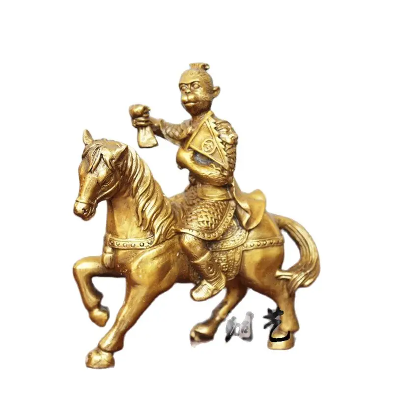 China Old Bronze Statue Ma He Hou Copper Statue Ware Of Fengshui