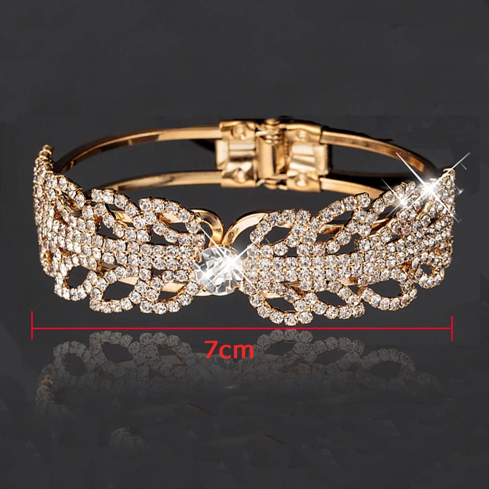 AINAMEISI Fashion Crystal Punk Bracelet For Women Rhinestone Jewelry Bridal Charm Bracelets & Bangles Wedding Party Gift