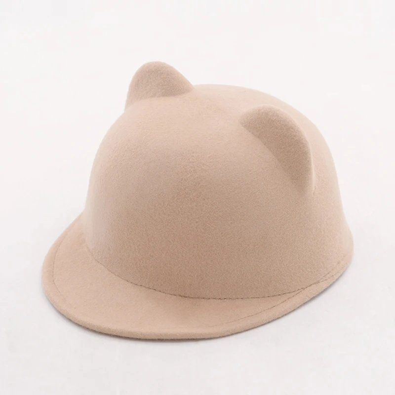 The latest fashion parent-child bowler hat hat felt hat Fedora hat girl girl child pure cat ear formal hat Mickey Cartoon cap