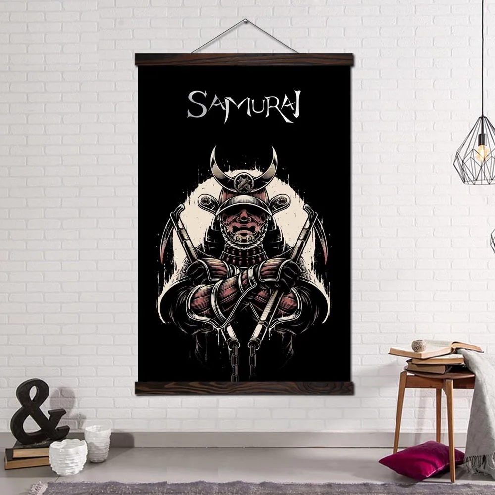 

Modern Art Wall Art Decor Posters and Prints Canvas Painting Home Decor Poster Decorative Picture Black and White Japan Samurai