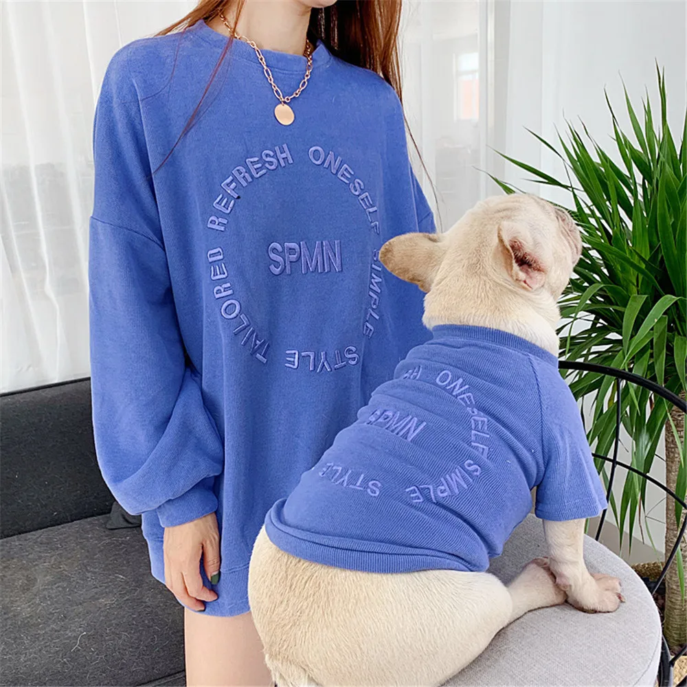 Miflame Dog And Owner Matching Outfits Family Dog Clothes French Bulldog Chihuahua Solid Small Dogs Hoodies Winter Pet Costume