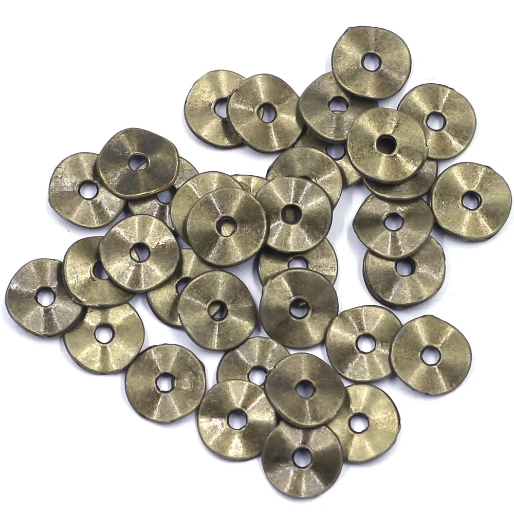 Spacer Beads Wave Round Tortuose Ring Zinc Metal Alloy Bronze Tone For Charms Bracelets Jewelry DIY Making Findings 9mm 100Pcs