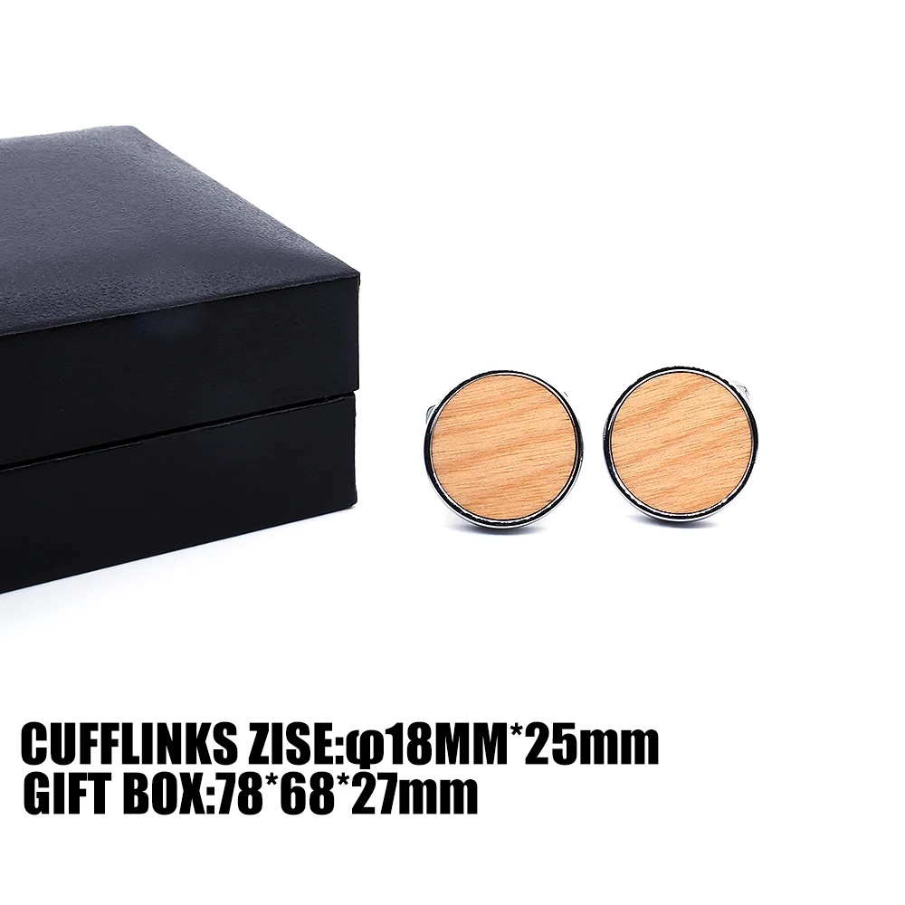 Wood Cufflinks For Mens Gift Brand Cuff Button Black Wooden Abotoaduras French Business Sleeve Nails Customize