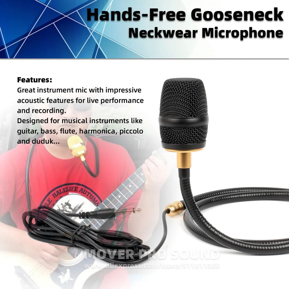 Hands Free Neckwear Gooseneck Mic For Roland CM-30 BA-330 CM 30 BA 330 Speaker Guitar AMP Amplifier Megaphone Dynamic Microphone