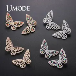 UMODE Korean Butterfly Earrings for Women Vintage Cute Stud Earrings Luxury Zircon Wedding Earrings NEW Fashion Jewelry UE0602