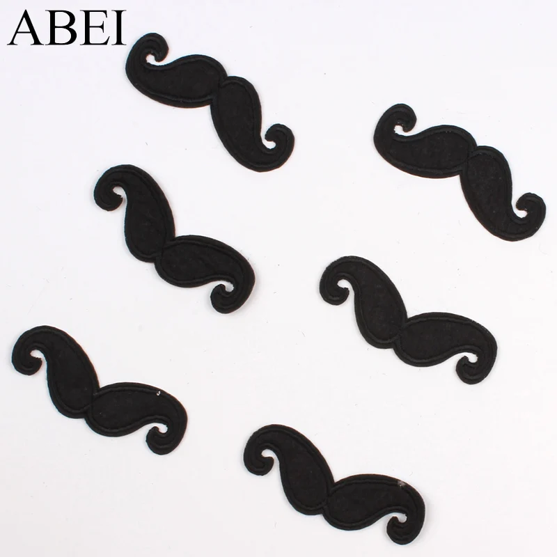 10pcs DIY Funny beard Patches Iron On Embroidery Clothes Stickers Cartoon mustache Badge Jeans Backpack Dress Appliques Material