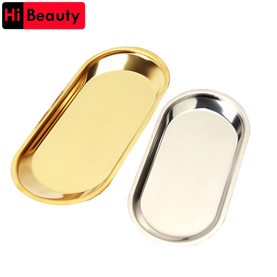 

1pc Stainless Steel Tray Kidney Shaped Oval Sterilized Tray Pot Container For Dental Surgical Makeup Tattoo Accessory