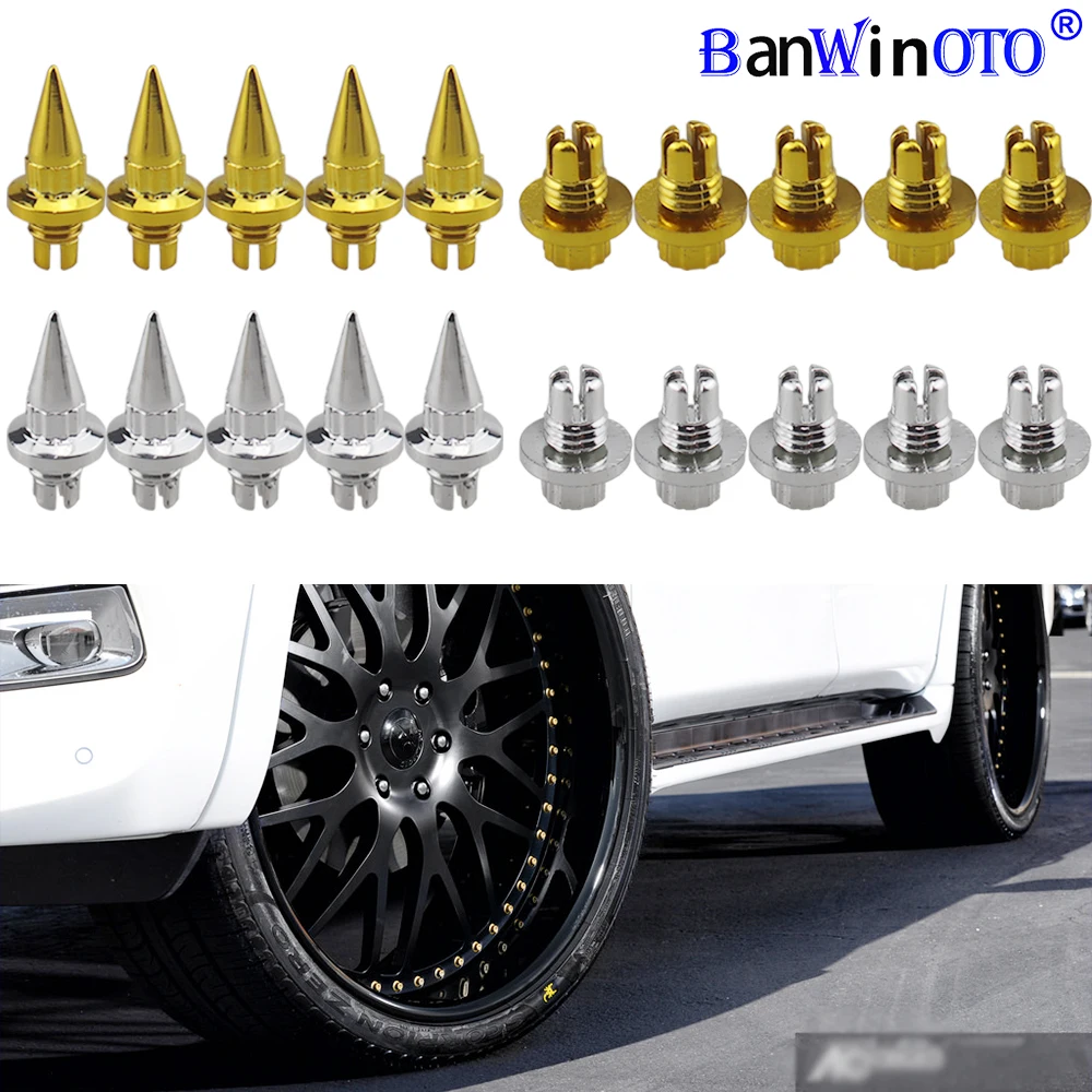 25pcs/set Brand New Plastic Spike Car Wheel Rivets For Wheel Rims Cap Lip Screw Bolt Tires Car Styling Tunning LGMD001-JT&P