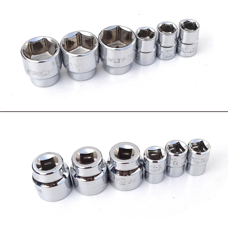 Stanley 1-Pcs 6PT 3/8 Square Drive Sockets Inch Sizes 1/4 5/16 3/8 7/16 1/2 9/16 5/8 3/4 to 13/16 Ratchet Socket Repair Tools