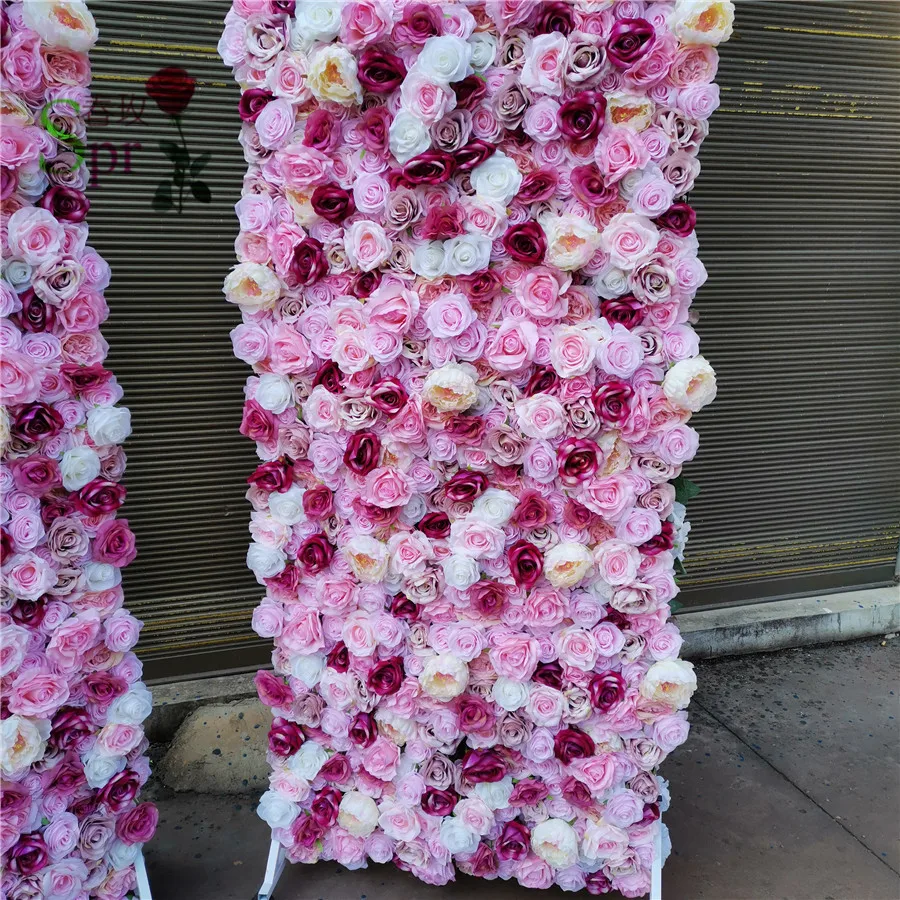 SPR mix color high quality flower wall panel wedding backdrop artificial wedding flowers cheap flower wall