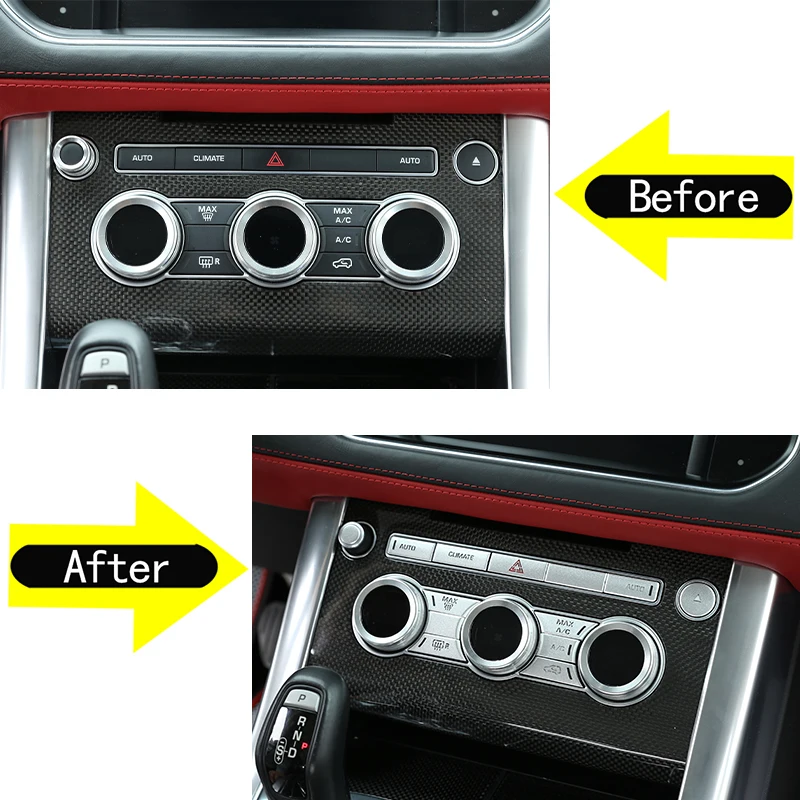 Car Center Console Trim For Land Rover Range Rover Sport/Vogue 2014-2017 Alloy Car Central Control Air Conditioning Button Patch