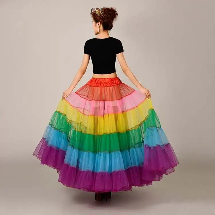 Maßgeschneiderte MYYBLE 2024 Neue Braut Ohne Knochen Hochzeit Kleid Rock Farbe Große Pendel Tanz Halblange Mesh Tutu Röcke Petticoat