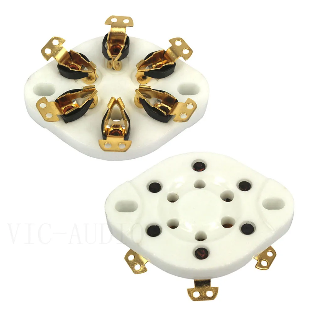 Керамическая трубчатая розетка с 6 контактами для VT57 VT58 2A5 RK43 T21 WE310, вакуумный трубчатый усилитель звука HIFI, 2 шт.