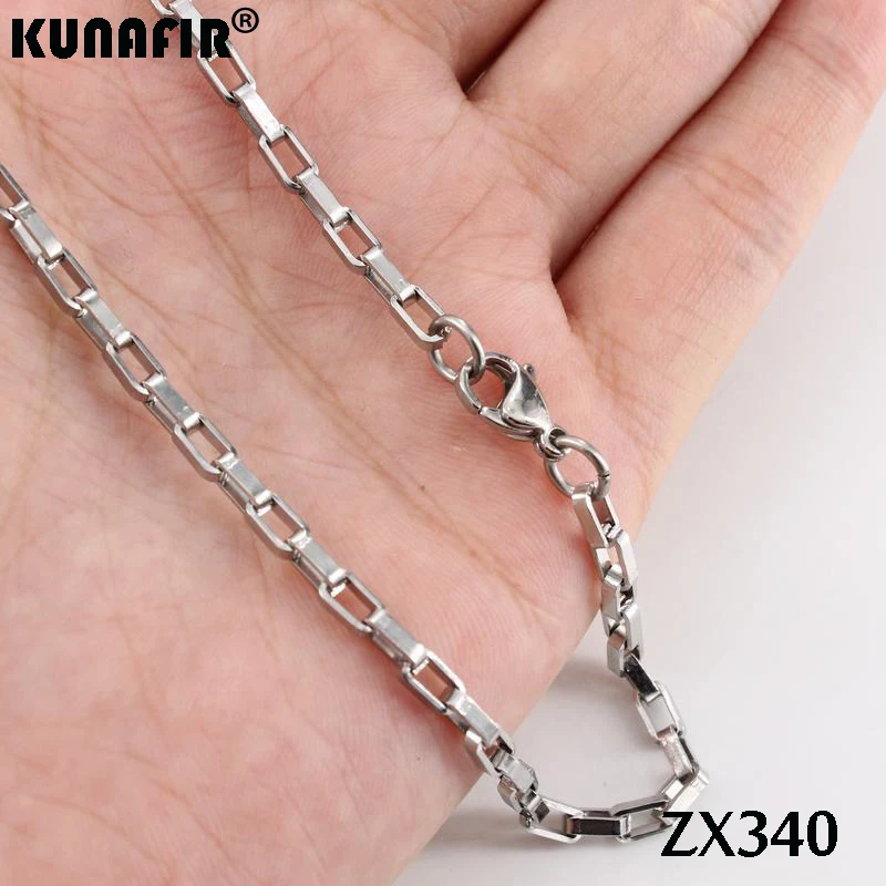 long box chain stainless steel necklace Male Choker Female Accessories - Image 6