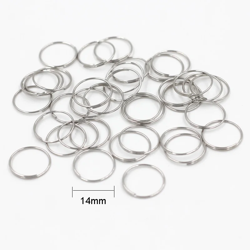 200 Pieces/Pack 14mm Circle Buckle DIY Handmade Accessories Hanging Ring Silver Color