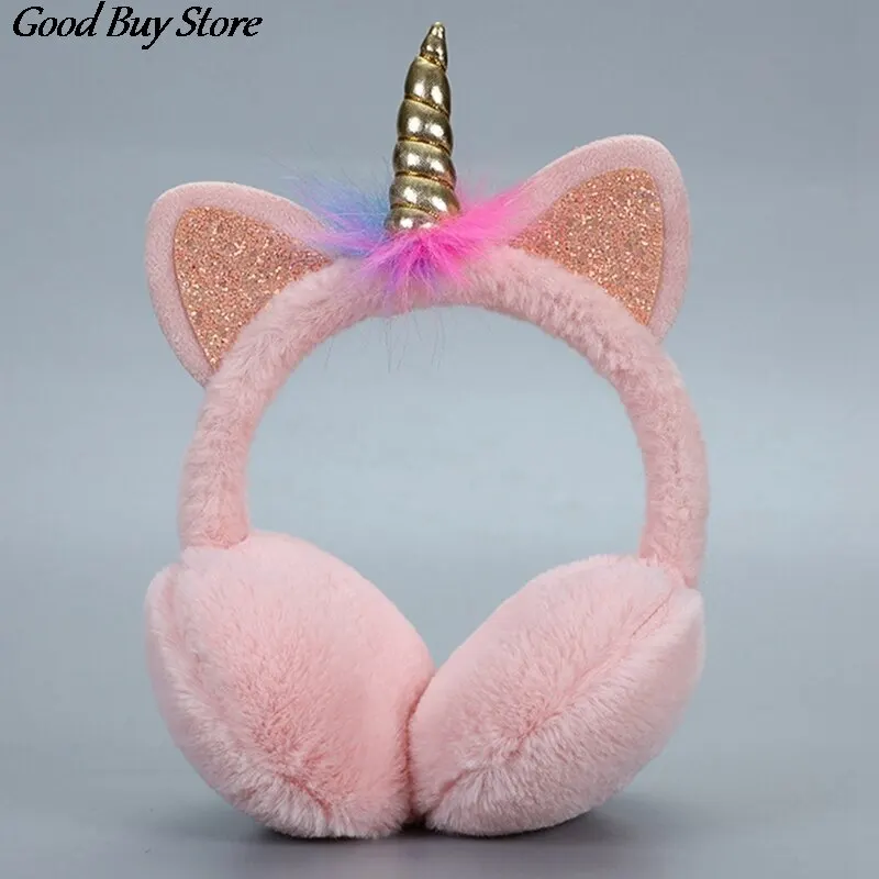 Children Cute Cat Winter Earmuffs Autumn Warm Plush Ear Cover Soft Fur Teenage Student Fashion Ears Warmer Hairbands Earflap