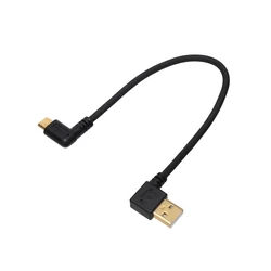 Cable USB tipo C para iPhone, Cable de carga rápida de 20cm, 2,4 A, corto, codo de 90 grados, Cable de datos Micro USB para todos los teléfonos inteligentes