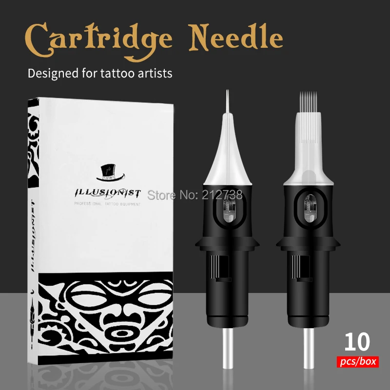 Standard Tattoo Needle Cartridges 1/3/5/7/9/11/13/15/17/19/21/23 CM M1 RS RL 10 Pcs/Box Tattoo Pen Rotary Machine Needle