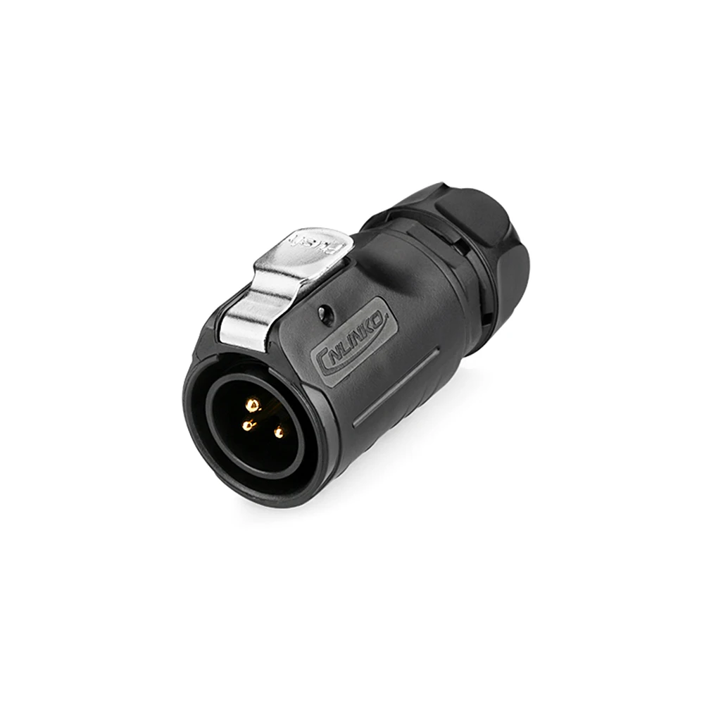 CNLINKO LP20 PBT Plastic Connector M20 Waterproof IP68 3 Pin Electric Connector Male Plug Female Socket Power Cable Connectors