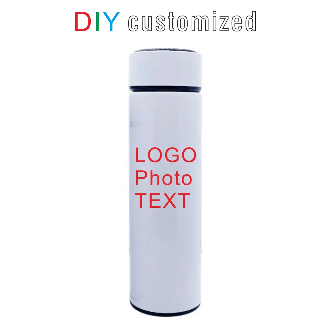 Thermos DIY Customized Colorful Print LOGO Photo Text 304 Stainless Steel Vacuum Water Cup Business Gift in-Car