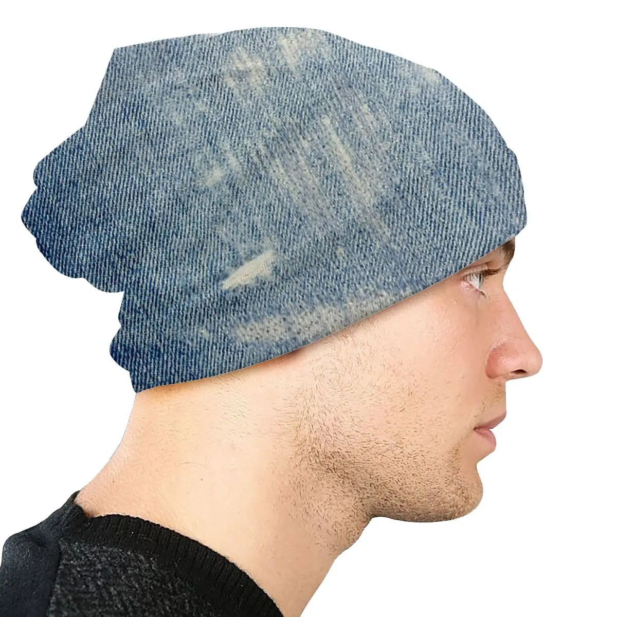 Denim Jeans Bonnet Hats Knitting Hats Outdoor Skullies Beanies Hats Unisex Summer Warm Head Wrap Cap