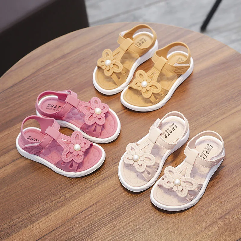 Sandalias Baotou antideslizantes de fondo suave para niñas, zapatos de playa para niños de 2 a 6 años, sandalias de verano antideslizantes, novedad de 2021