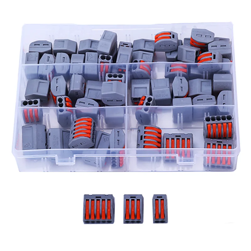 60 pieces of wire connector conductor terminal spring rod nut terminal block reusable cable wire household insulation welding