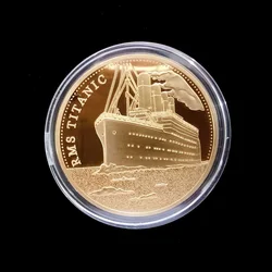 MEDALLA DE ARTE conmemorativa del Titanic, 1 piezas, chapada en oro, colección de monedas, recuerdos y regalos, decoración del hogar