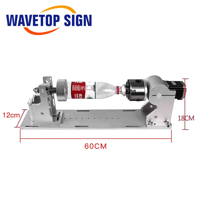 WaveTopSign Rotary Worktable Chuck 80mm and Control Box Include Stepper Driver DM542 for Laser Makring Mahcine