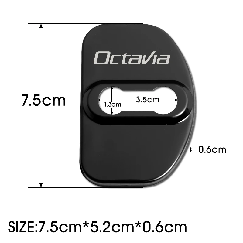 4pcs Car Stainless Steel Door Lock Protective Cover Case For Skoda Octavia 2 3 A5 A7 1 Accessories 2022 2021 2020 2019 2018 2017