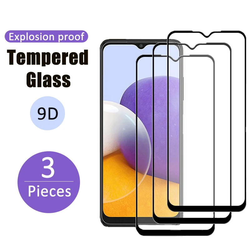 3PCS Full Cover Glass for Samsung Galaxy A21S A31 A51 A71 Screen Protector for Samsung A02S A12 A22 A32 A52 A72 A53 A73 Glass