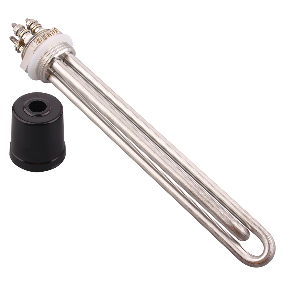 DERNORD DN25 220v 온수기 요소, 1 인치 bsp 침수 가열 요소, 1.5/2.5/3.5/4.5/5.5kw, SUS304 관형 보일러