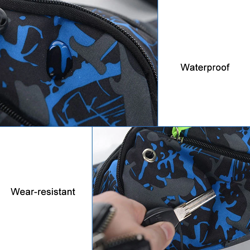 Baskılı moda Murse erkekler kadınlar komik çanta seyahat çantası Bumbag bel para kemeri pasaport cüzdanı fermuarlı güvenlik çantası bel paketleri