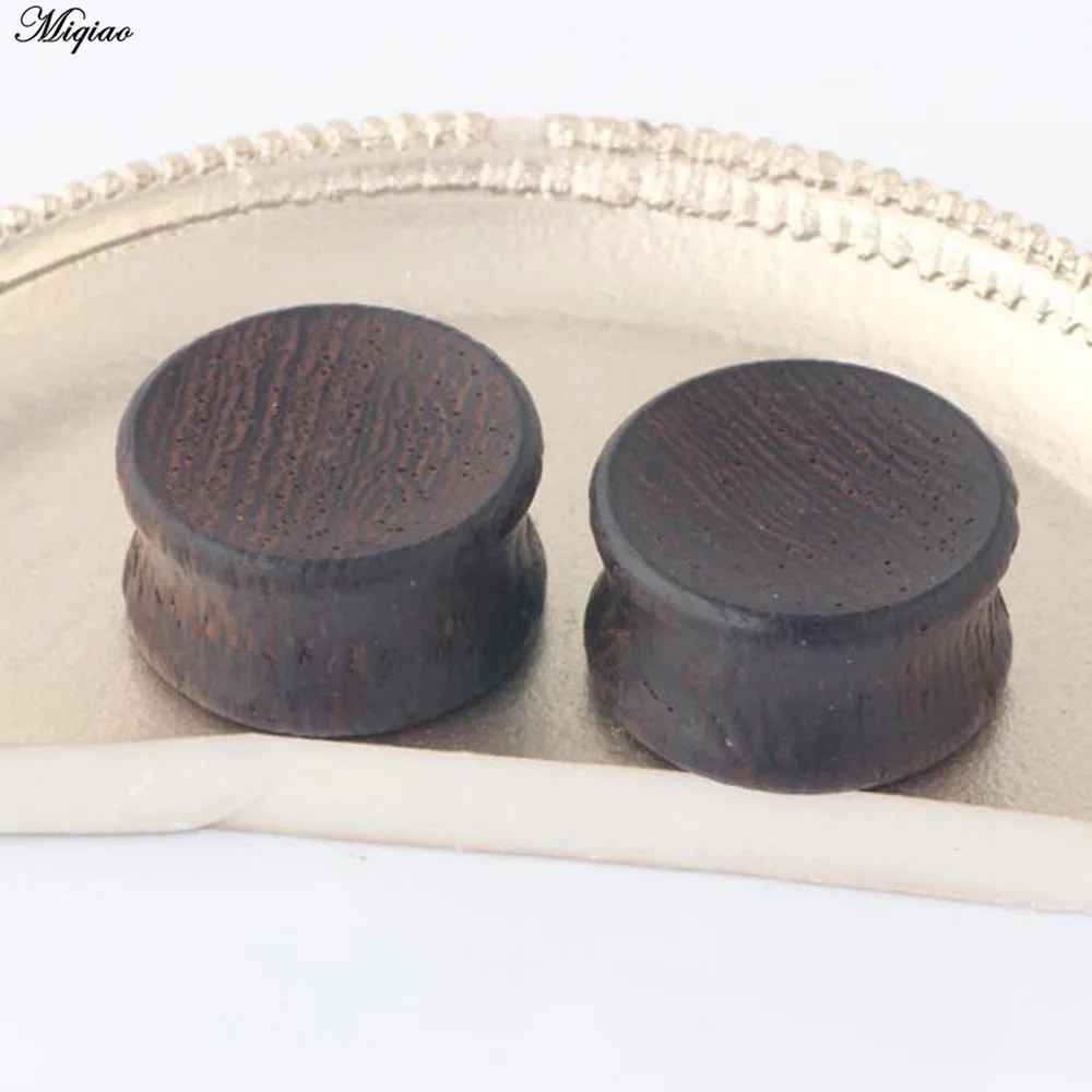 Miqiao 2pcs Fashion Ear Plugs Wood Flesh Tunnels Solid Bamboo Ear Gauges 6-22mm Body Piercing Jewelry New