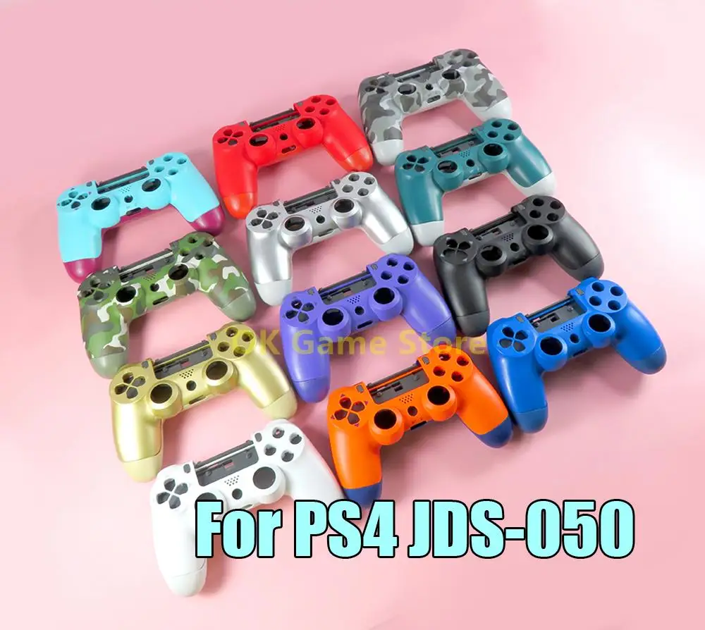 

6sets/lot Housing Shell Case Cover for PS4 JDS 055 Controller JDM-050 JDM-055 Gamepad Replacement Shell Buttons Kit Case