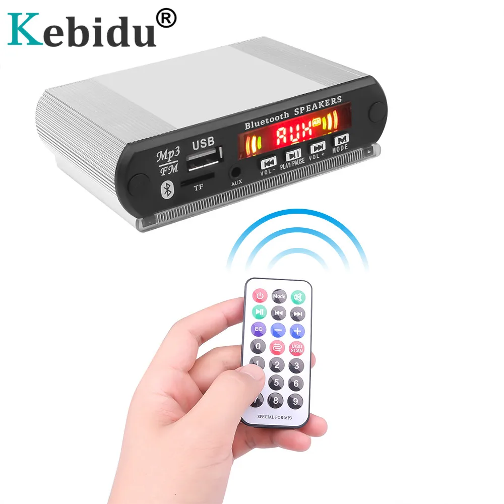 KEBIDU 5V MP3 WMA scheda di decodifica Bluetooth con scatola di alluminio Shell supporto USB/TF/FM modulo Audio registrazione chiamate schermo a