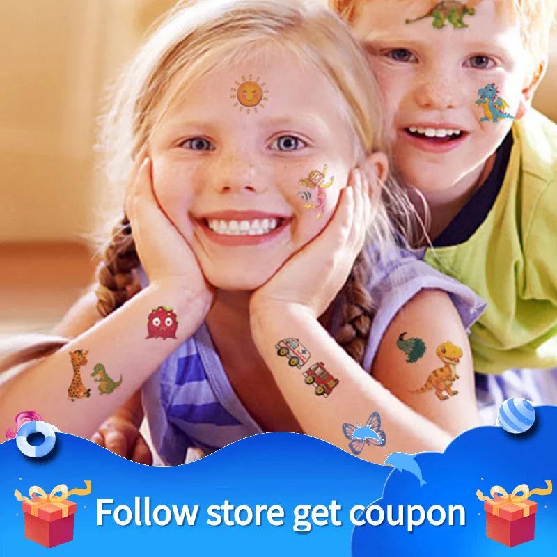 Child Temporary Tattoo Stickers Waterproof Body Face Transfer Tattoo Fake Nails Kids Anime Decorative Party for Boy Girl Gifts