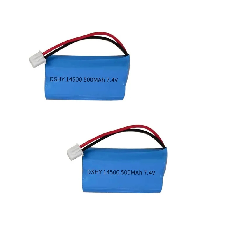 7.4V 500mAh 14500 akumulator litowo-jonowy na zabawki zdalnie sterowane samochody zbiornik Robot elektryczny gun7.4V akumulator o dużej pojemności bateria litowa