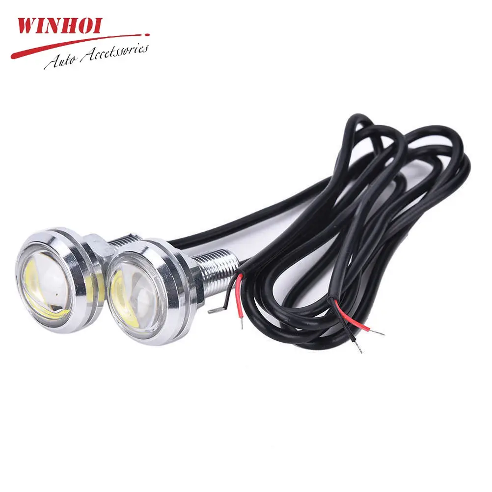 2pcs 23mm Car LED Eagle Eye Daytime Running Light Fog Light License Plate Light Waterproof Car Truck Backup Reverse Lamp Bulb