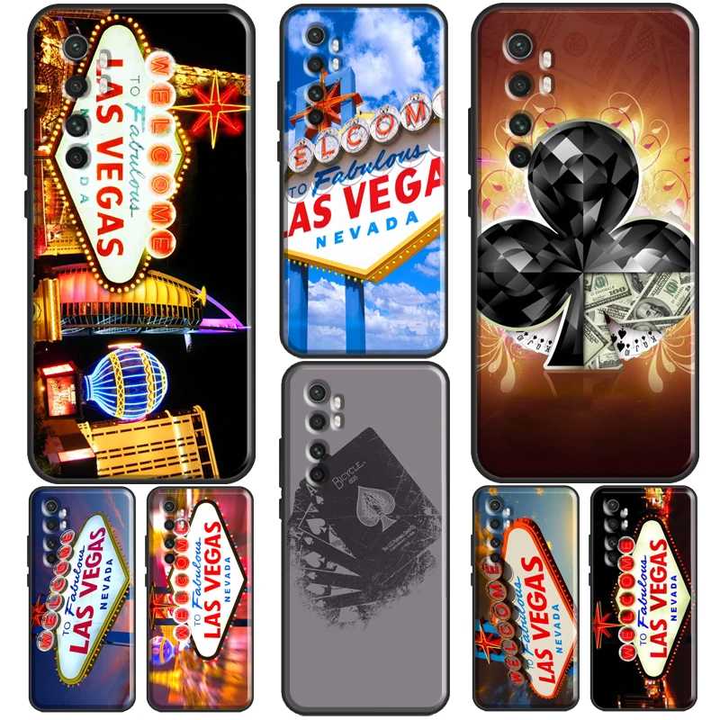 LAS VEGAS NEVADA CASINO USA POKER CARDS For POCO F3 F1 M3 M4 X3 GT X4 X3 Pro Case For Xiaomi Mi 11 Lite Ultra 12 11T Pro Cover