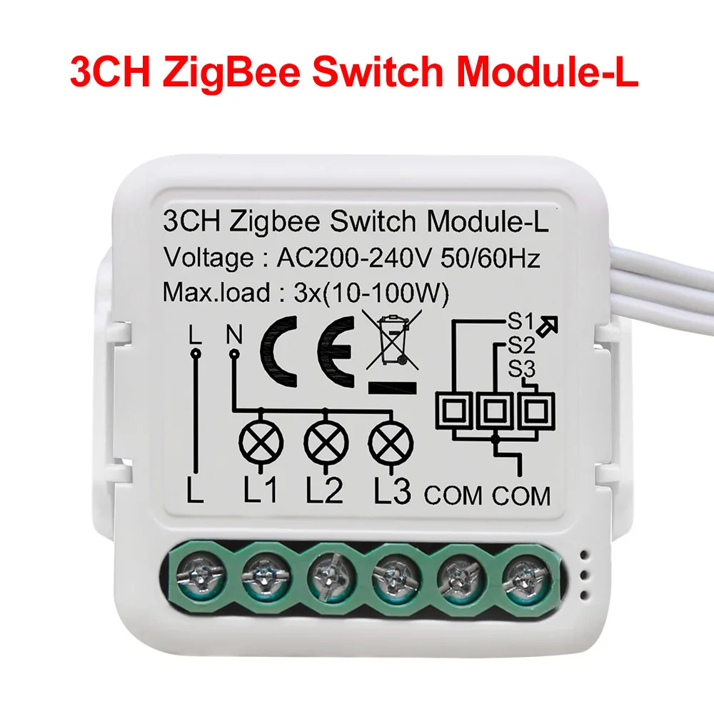GIRIER Tuya ZigBee 3.0 slimme lichtschakelaarmodule Geen neutrale draad vereist Werkt met Alexa Google Home Ondersteuning 2-wegbediening