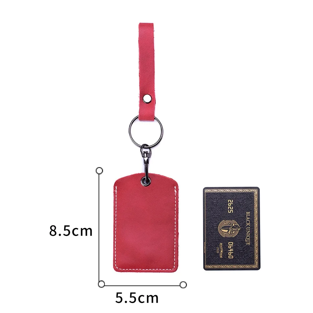 A2731 Cow Leather Doorlock Access Keychain Control Tokey Keyfob ID Card Holder Bag Key Ring Tags