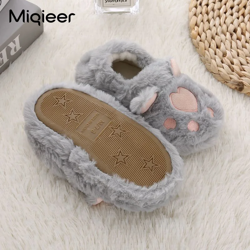 Kids Slipper For Home Winter Boys Children Warm Cotton Shoes Girls Cute Anti Skid Comfortable Baby House Indoor Plush Floor Shoe