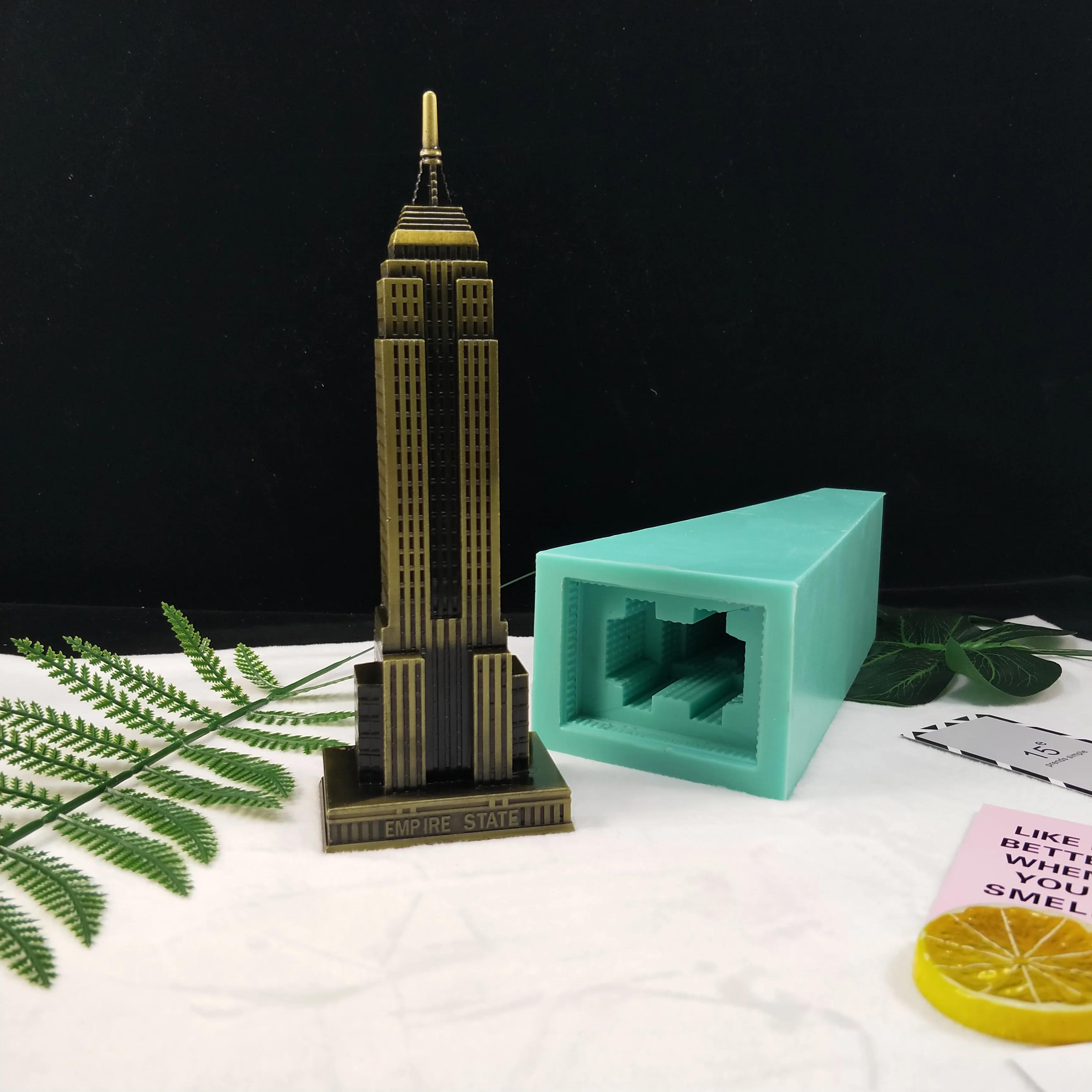 QT0246 PRZY Empire State Building Mold Silicone Tower Candle Molds Gypsum Chocolate Candle Mold Clay Resin Moulds Eco-friendly