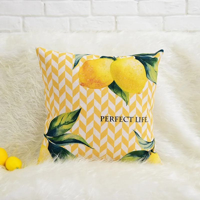 Lemon Letter Printed Cushion Cover for sofa Chair Car Home decorative pillow cover 45x45cm Wedding decoration pillow case