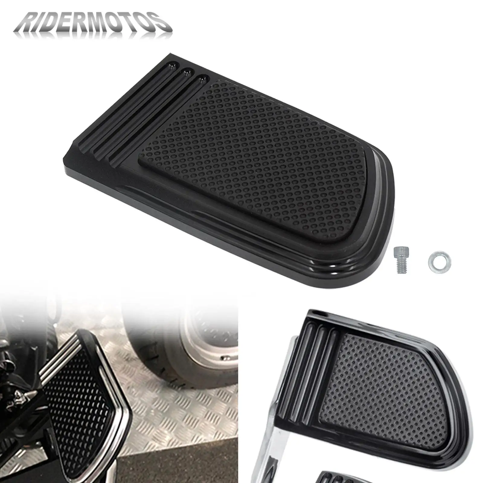 Motorcycle Black Brake Pedal Pad For Harley Dyna Switchback FLD 2012-2016 Touring Electra Glide Road Glide 1980-2018 Softail FL